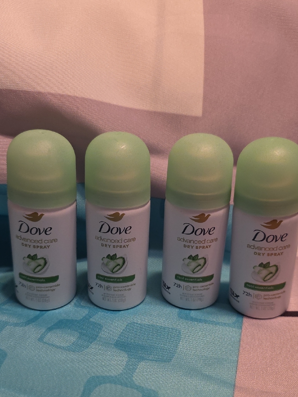 Dove Advanced Care Dry Spray - Antiperspirant Deodorant-72h (Set of 4)TSA Approv
